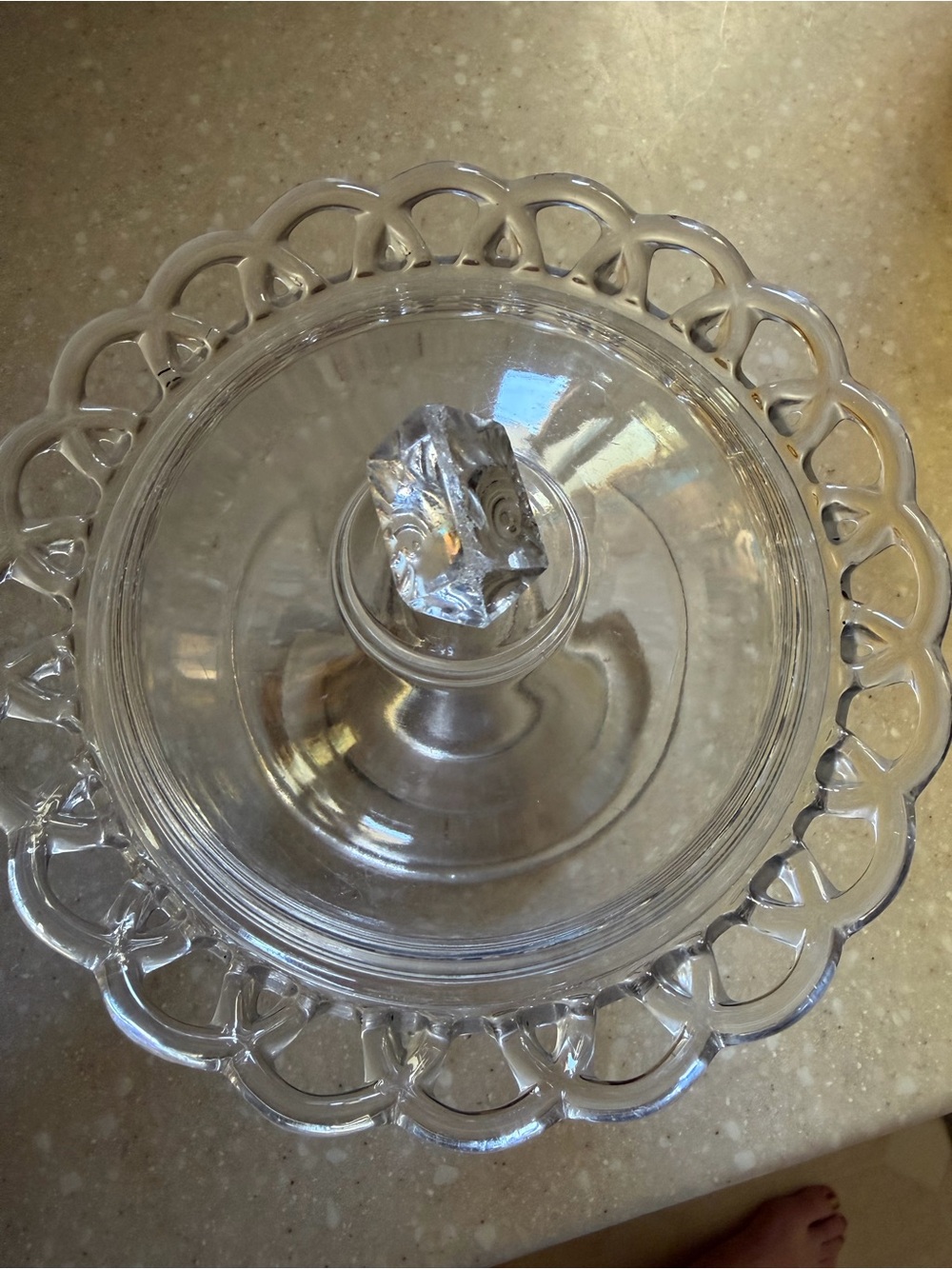 Vintage candy dish glass basket weave design